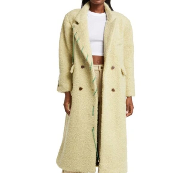 Kkco Cord Moss Coat Longline Wool Blend In Dried Eucalyptus Women Sz M NEW $650 - Picture 3 of 16